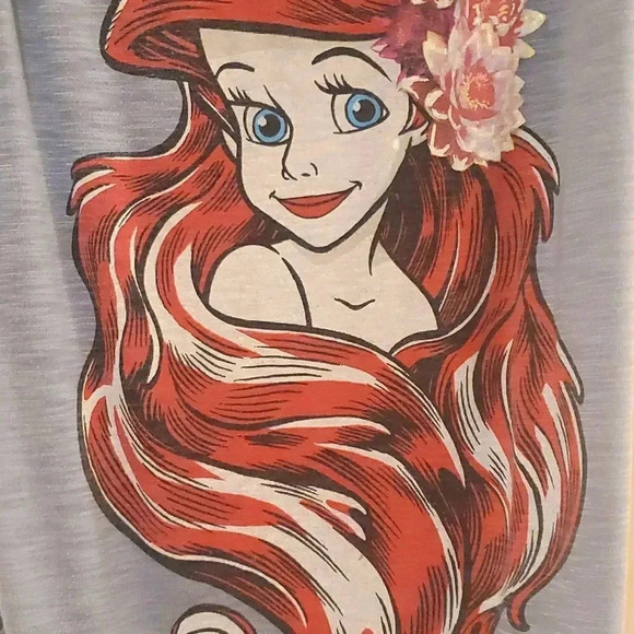 NWOT DISNEY Ariel grey oversized character tank top Size Large(10-12 Juniors) - Picture 3 of 4